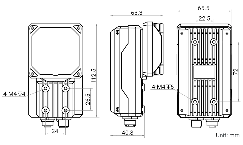 HikRobot MV-ID5030M-08S-WBN Abmessung