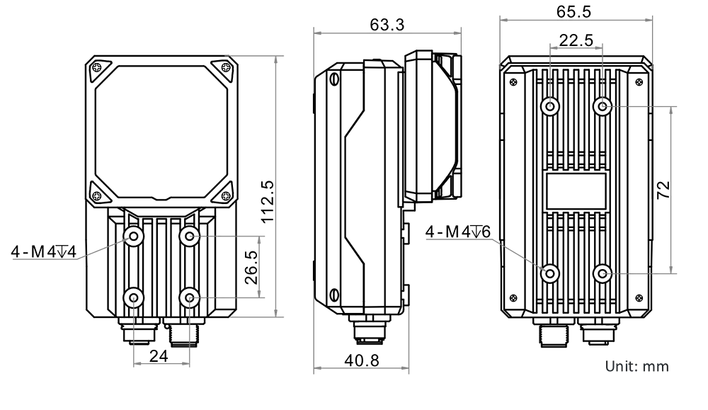HikRobot MV-ID5050M-16S-WBN Abmessung