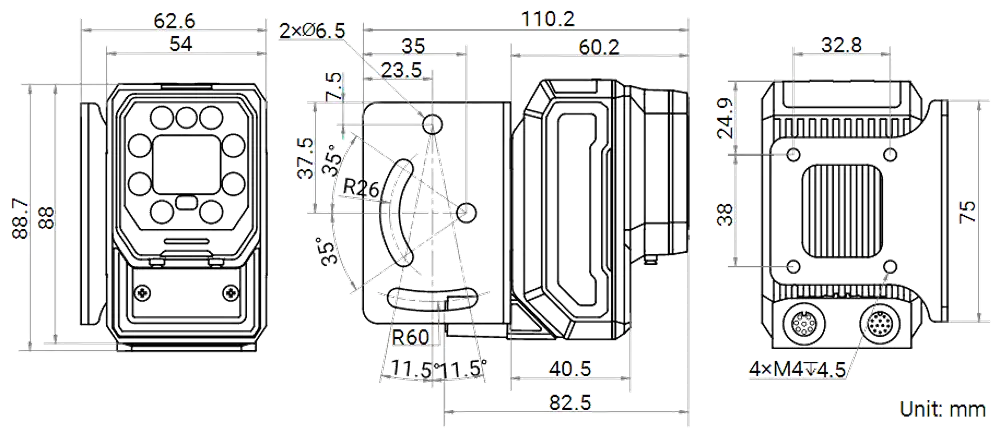 HikRobot MV-ID5050XM-16L-RBN Abmessung 4