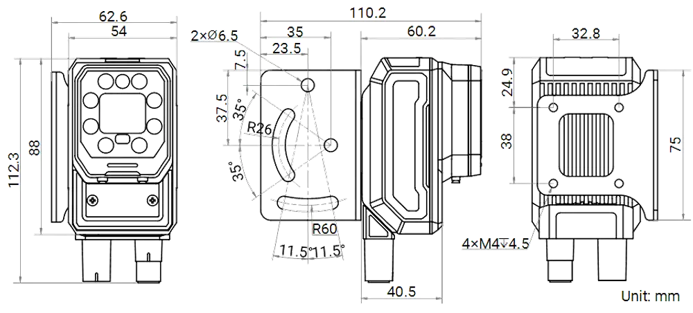 HikRobot MV-ID5050XM-25M-RBN Abmessung 4