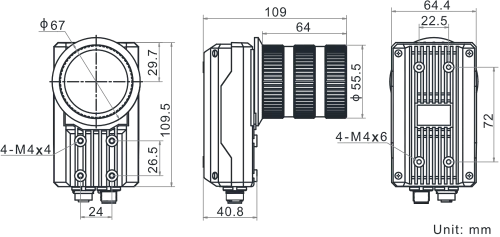 HikRobot MV-ID5120M-00C-NNN Abmessung