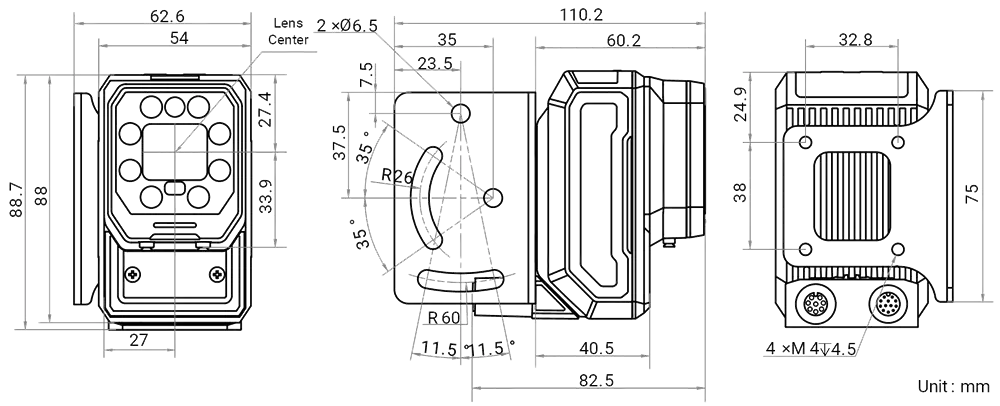 HikRobot MV-ID5120RM-16M-RBN Abmessung 4