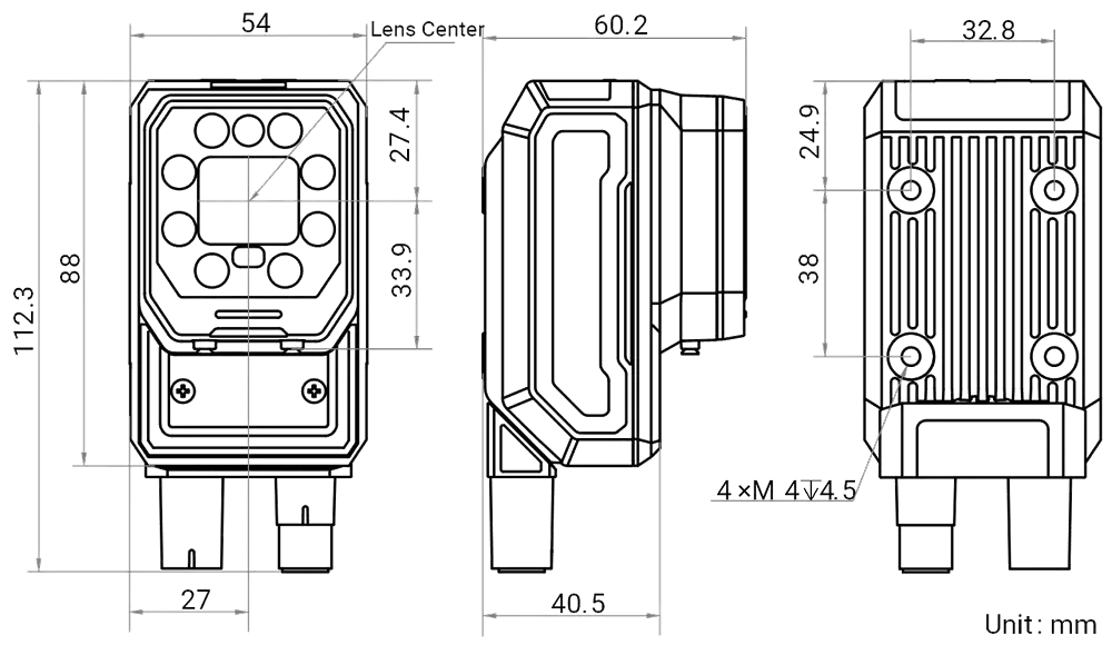 HikRobot MV-ID5120RM-16M-RBN Abmessung 5