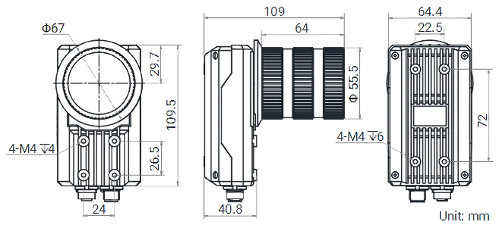 HikRobot MV-ID5250PM-00C-NNN Abmessung