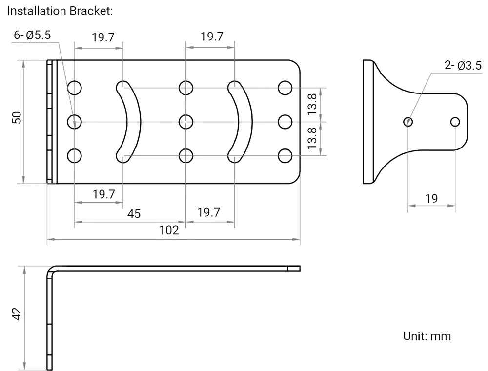 HikRobot Vision Sensor MV-SC3030XC-16M-WBN – technische Zeichnung mit Abmessungen