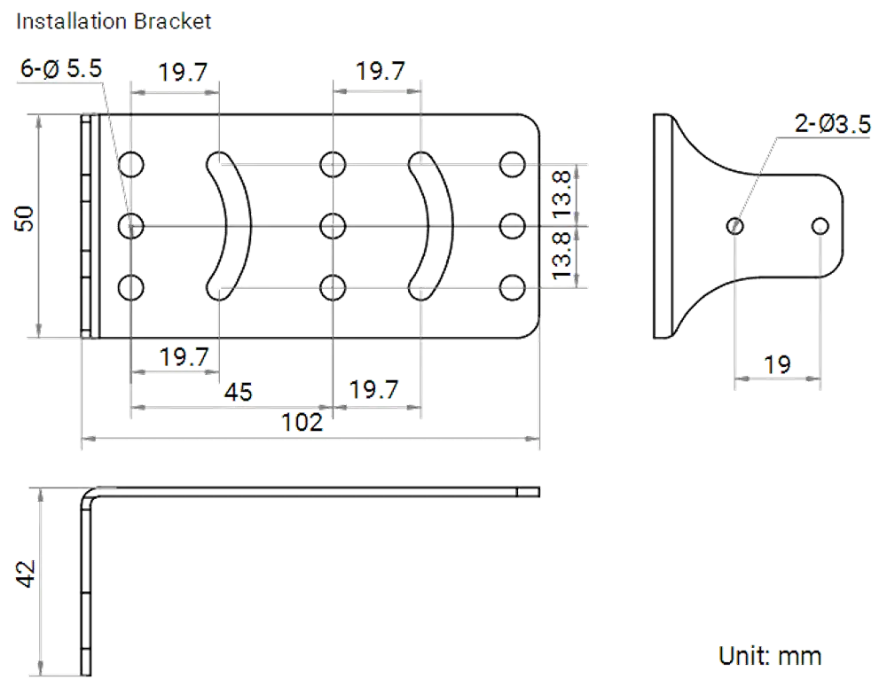 HikRobot Vision Sensor MV-SC3050XM-16M-WBN-S – technische Zeichnung mit Abmessungen