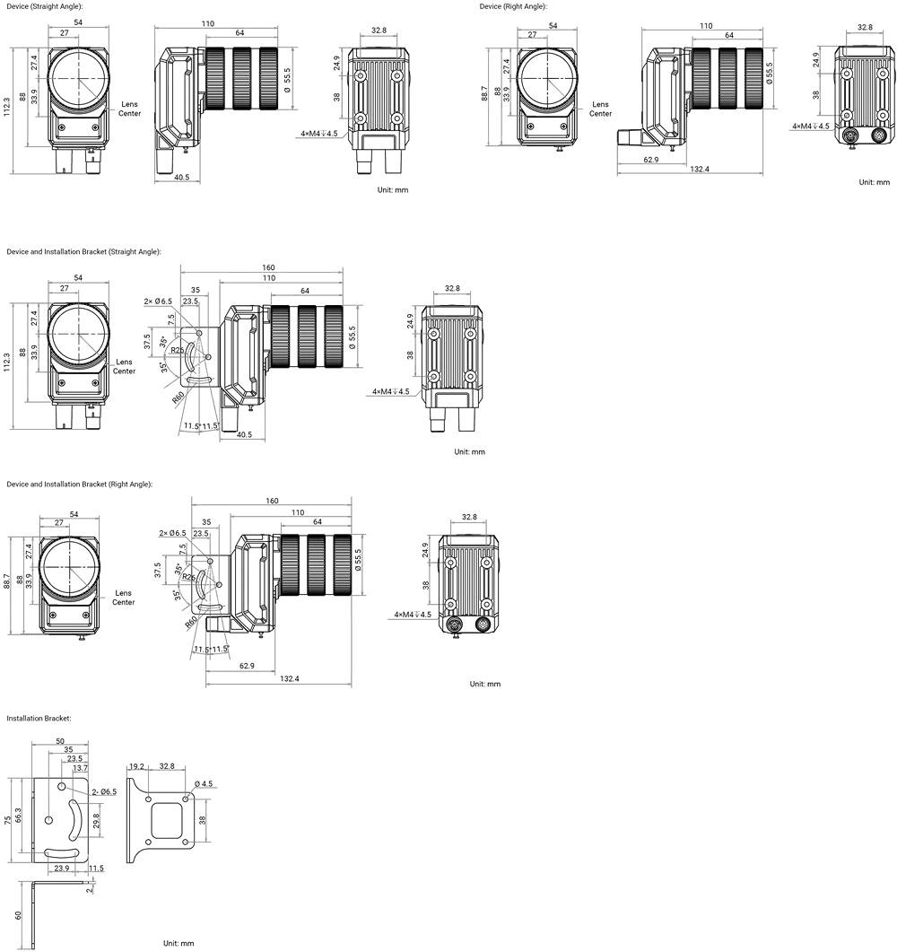 Maßzeichnung MV-SC5020XC-00C-NNN