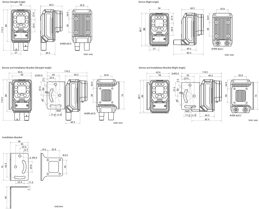 Maßzeichnung MV-SC5020XC-16M-WBN